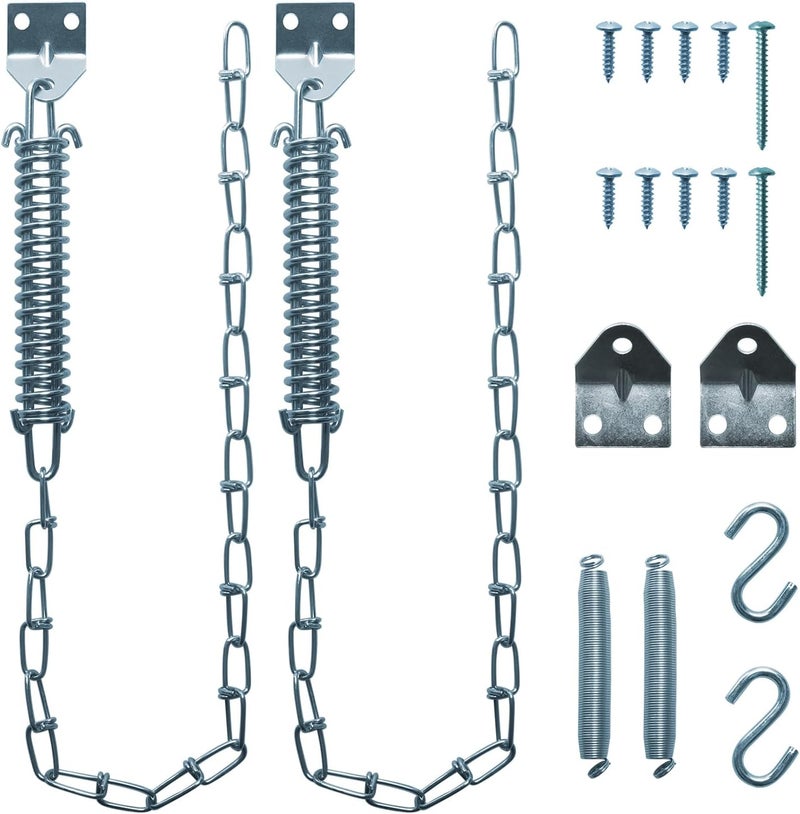 UYZO Store 2 Set Screen Door and Storm Door Chain Stop, Windproof Door Chain Heavy Duty Storm Door Hardware for Most Doors (Silver) - Image 1